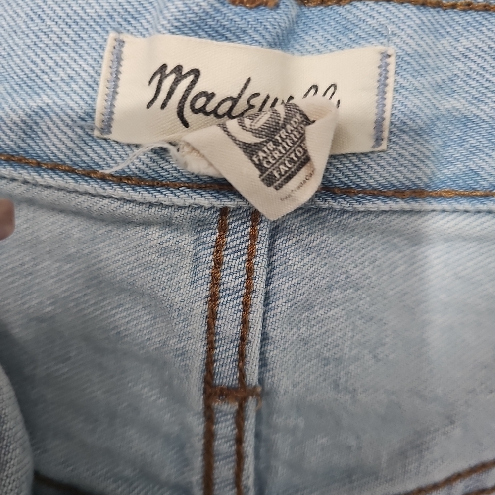 Madewell The Mom Jean Short Byer Wash Fray Hem Size 30 - Picture 4 of 9